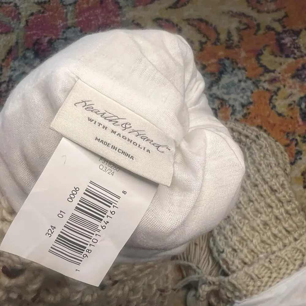 Hearth & Hand Magnolia Beige Colorful Specks Knitted Stocking Tassels Christmas